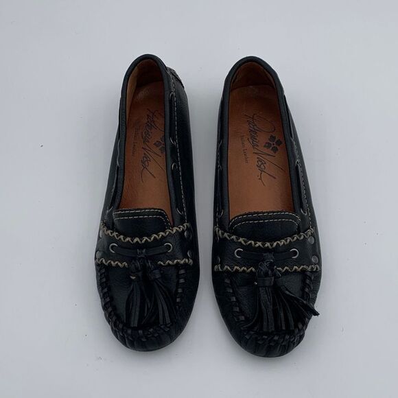 Patricia Nash Black Leather Tassel Loafers Italian leather Womans size 7.5 - Picture 3 of 10